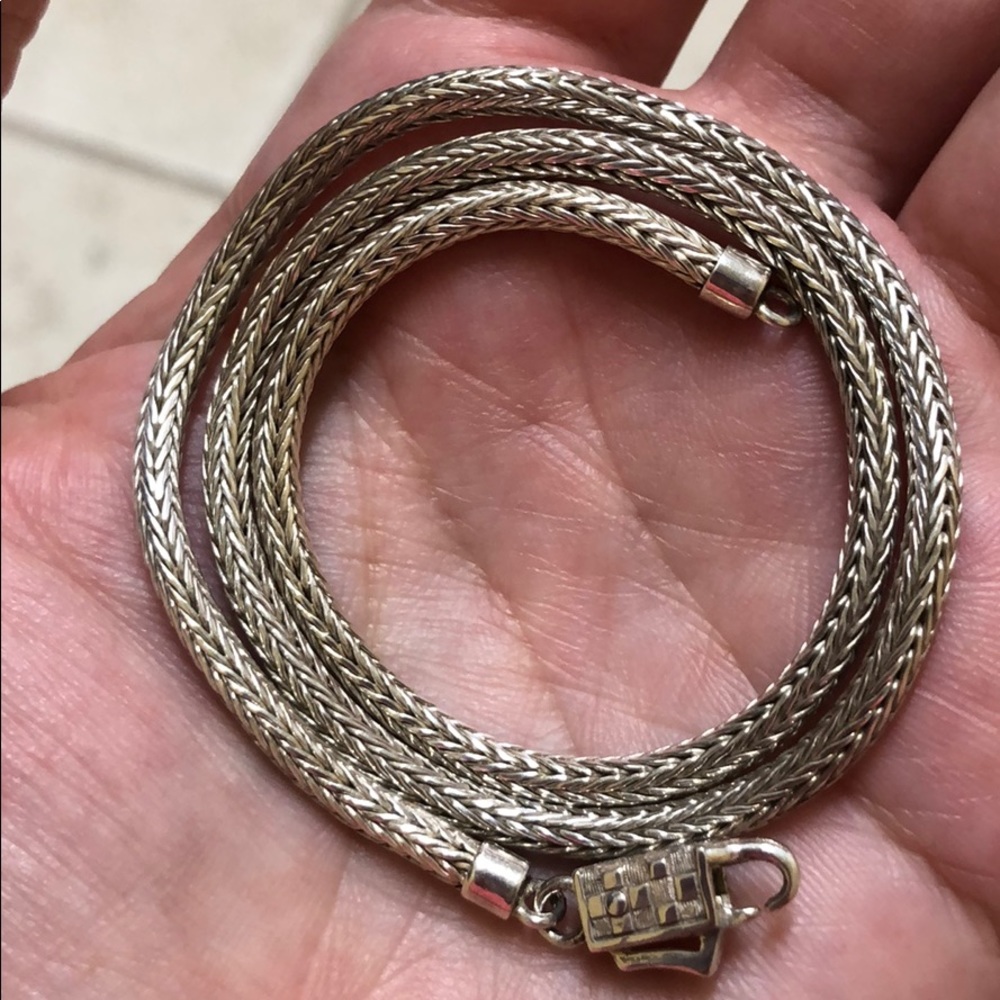 Sterling silver rope chain necklace choker 15”